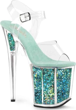 Pleaser - FLAMINGO-800SK-02 Plateau Laarzen, Paaldans schoenen - Paaldans schoenen - 39 Shoes - Zwart — thumbnail 5