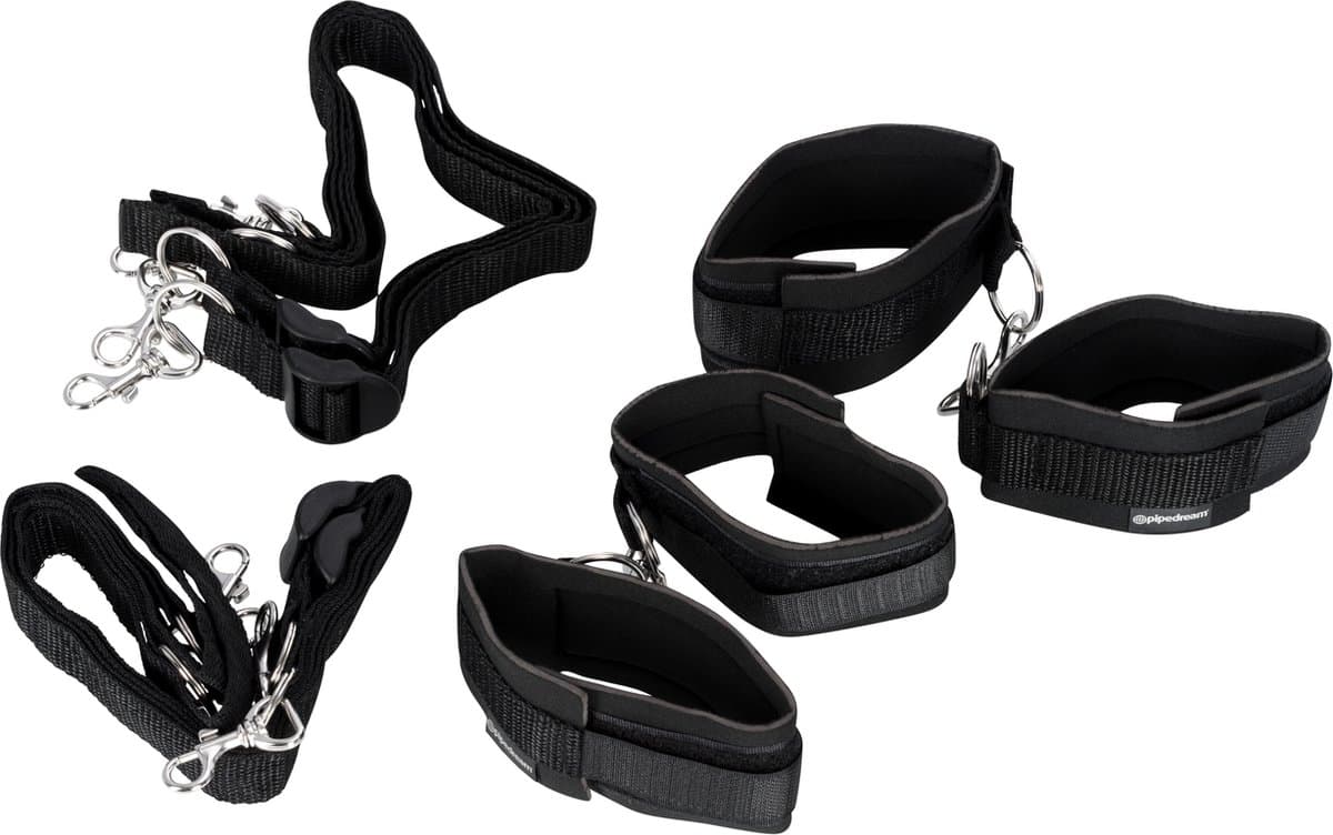 Pipedream Fetish Fantasy Bondage - Boeien Cuff & Tether Set zwart — afbeelding 1
