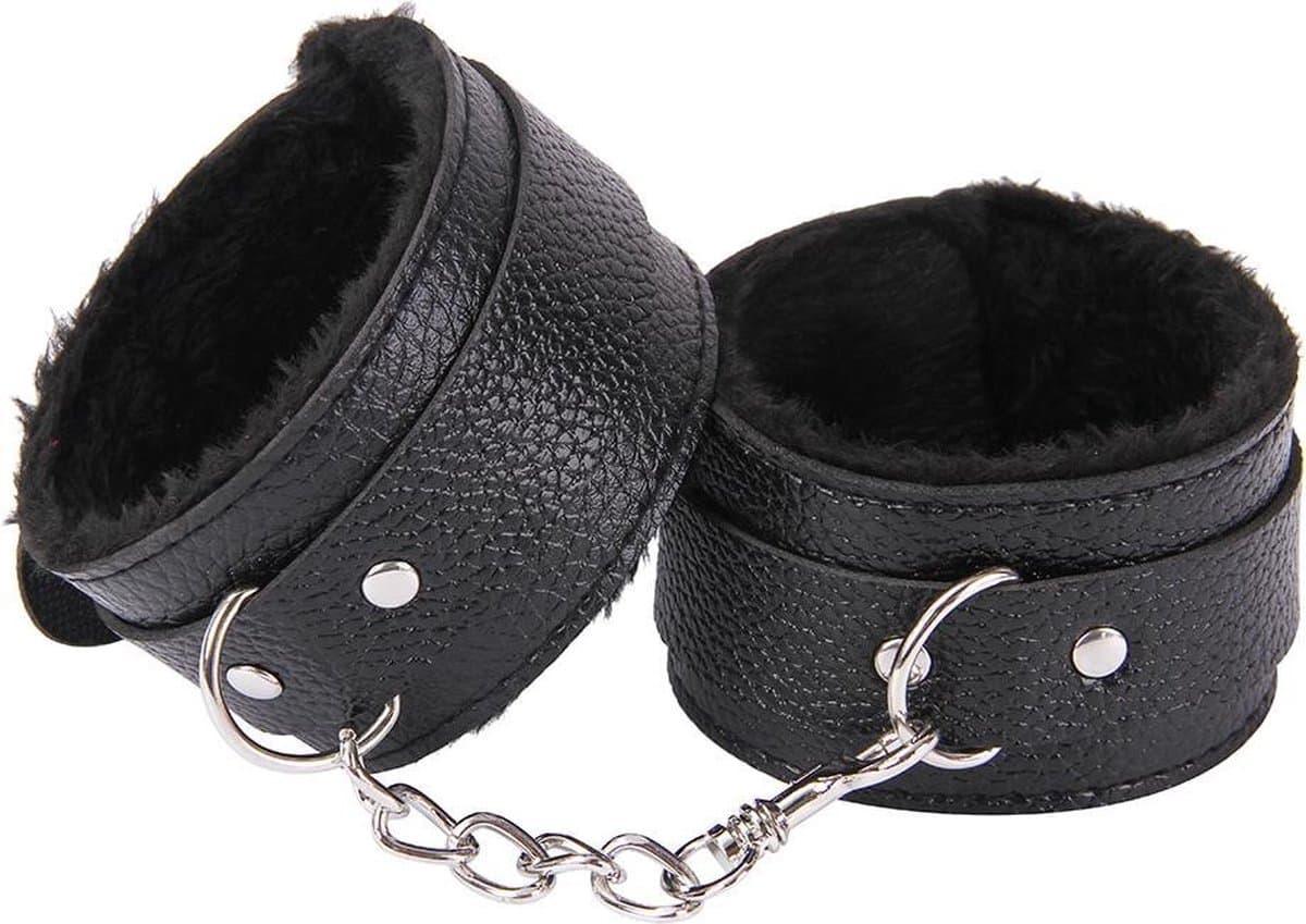 Pluche handboeien | bdsm | beginner | erotische speeltjes | zwart — afbeelding 1