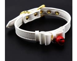 Banoch - Collar Catbell White - Halsband Strik Wit - bondage