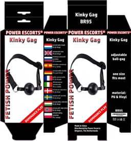 Power Escorts - Fetish Power - Kinky Gag - Mondknevel - Verstelbare Mondknevel - BR95 - Ball Gag - Zwart - gave Cadeaubox — thumbnail 3
