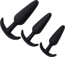 Banoch | Buttplug set siliconen beginner ergo - zwart - 3 delig — thumbnail 11