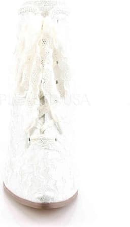 EU 39 = US 9 | VICTORIAN-30 | 2 3/4 Flaired Heel Lace Up Ankle Bootie w/Lace Overlay — thumbnail 2