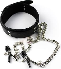 Daily Goods - Halsband tepelklemmen - BDSM bondage - toy - seks - erotiek - collar - vernedering — thumbnail 3