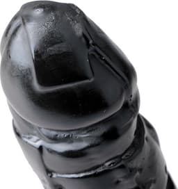 All Black - Dildo Met Aders - 18 x 4 cm - Zwart — thumbnail 3