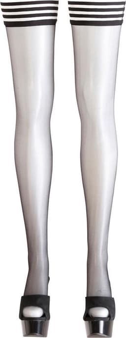 Cottelli Collection – Sensuele Kousen voor Gestreepte Look voor Ondeugende Uitstraling – Maat S - Zwart — thumbnail 4