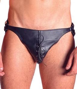 Mister b leather posing pouch one belt laced — thumbnail 1