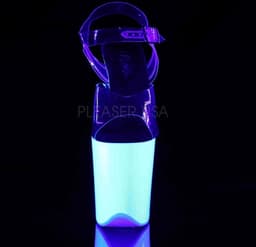 Pleaser - FLAMINGO-808UV Sandaal met enkelband, Paaldans schoenen - Paaldans schoenen - 39 Shoes - Wit/Transparant — thumbnail 2