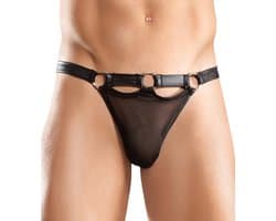 String-Heren-Leer-Mannen-Verstelbaar-Onesize-Doorzichtig-Bandjes-Sexy-Opwindend