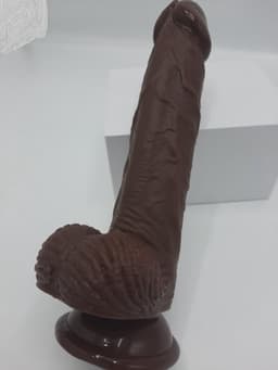 Erodit® Brown Chocolate Dildo, 20 cm, realistische penis met balzak- stevige zuignap, Dildo mannen Anaal- vaginaal, xxl Dildo met zuignap – unisex- Sekstoys- seksspeeltje voor man en vrouw. met glijmiddel — thumbnail 2