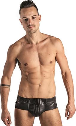 Mister b leather powerjock black striped m — thumbnail 1