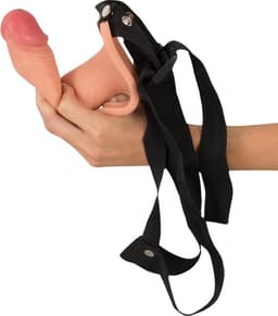 Realistixxx – Strap on - Siliconen Holle Natuurlijke Voorbind Dildo met Balzak Stretcher 19.5 cm – beigeig — thumbnail 4