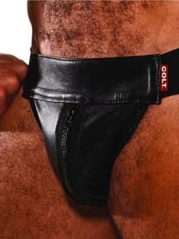 Colt Leather Zip Jock - Black — thumbnail 4