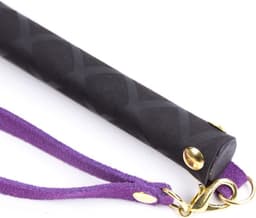 Suede Flogger Zweep 27cm - Zwart/Paars — thumbnail 2
