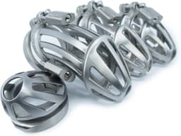BON4Max Kuisheidskooi Pakket RVS Penis Kooien in Staal Pikkooi Complete Male Chastity Package 4 different sizes of Cock Cages in Stainless Steel — thumbnail 5