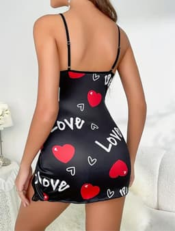 Sexy nachtjurk - Love - V-split - Erotisch hemd - Decolleté - Mini jurkje — thumbnail 5