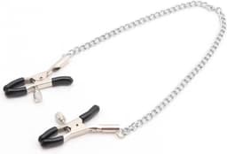 CHPN - Tepelklem - Tepelklemmen met ketting - Erotiek - 32cm - Klem voor tepels - 18+ - Zilverkleurig - Klemmetjes voor tepels — thumbnail 2