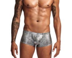 Boxer-Zilver-Sexy-Slangenprint-Opwindend-Mannen-Erotisch-Soepel-Goedkoop