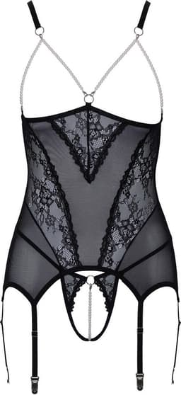 Cottelli Collection - Open Cup Lingerieset - Zwart — thumbnail 4