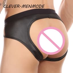 Open-butt-Slip-sexy-Heren-Goedkoop-Pu-Sexy-lederlook-Gay-Homoslip-Model-Erotisch — thumbnail 5