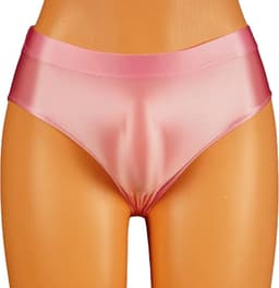 Satijnen Dames Slip voor Mannen – Glanzend – Hoge Taille – Roze — thumbnail 3