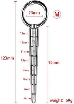 Stimulerende RVS Dilator penisplug - Van smal naar breed - Urethrale stimulatie - Met ring - Makkelijke inbreng - Multifunctioneel - Staaf - Penis plug — thumbnail 2