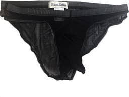 BamBella® Slip open kruis kant voor mannen - S/M - doorzichtig Erotische Sexy Lingerie Heren - Zwart mannen ondergoed slip — thumbnail 3