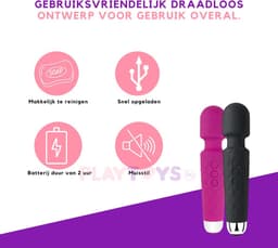 Personal Massager & Magic Wand Vibrator - G Spot Vibrator & Clitoris Stimulator - Stille Vibrators voor Vrouwen - Sex Toys ook voor Koppels - Erotiek - Obsidian Black — thumbnail 5