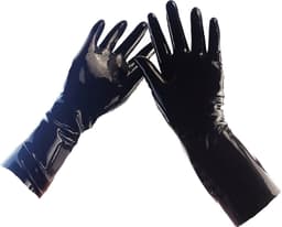BamBella® - 100% LATEX Handschoenen kort BDSM SM sexy glans handschoen Zwart — thumbnail 5