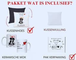 Romantisch Geschenkset: Kussen En Beker - Inclusief Vulling (35 x 35 Cm) — thumbnail 3