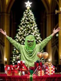 Kerstmasker voor Volwassenen Mannen Vrouwen - Kerstmis Groen Monster Latex Masker - Kerstman Masker - Volwassen Kerstkostuum Masker Carnaval Halloween Cosplay Masker — thumbnail 2
