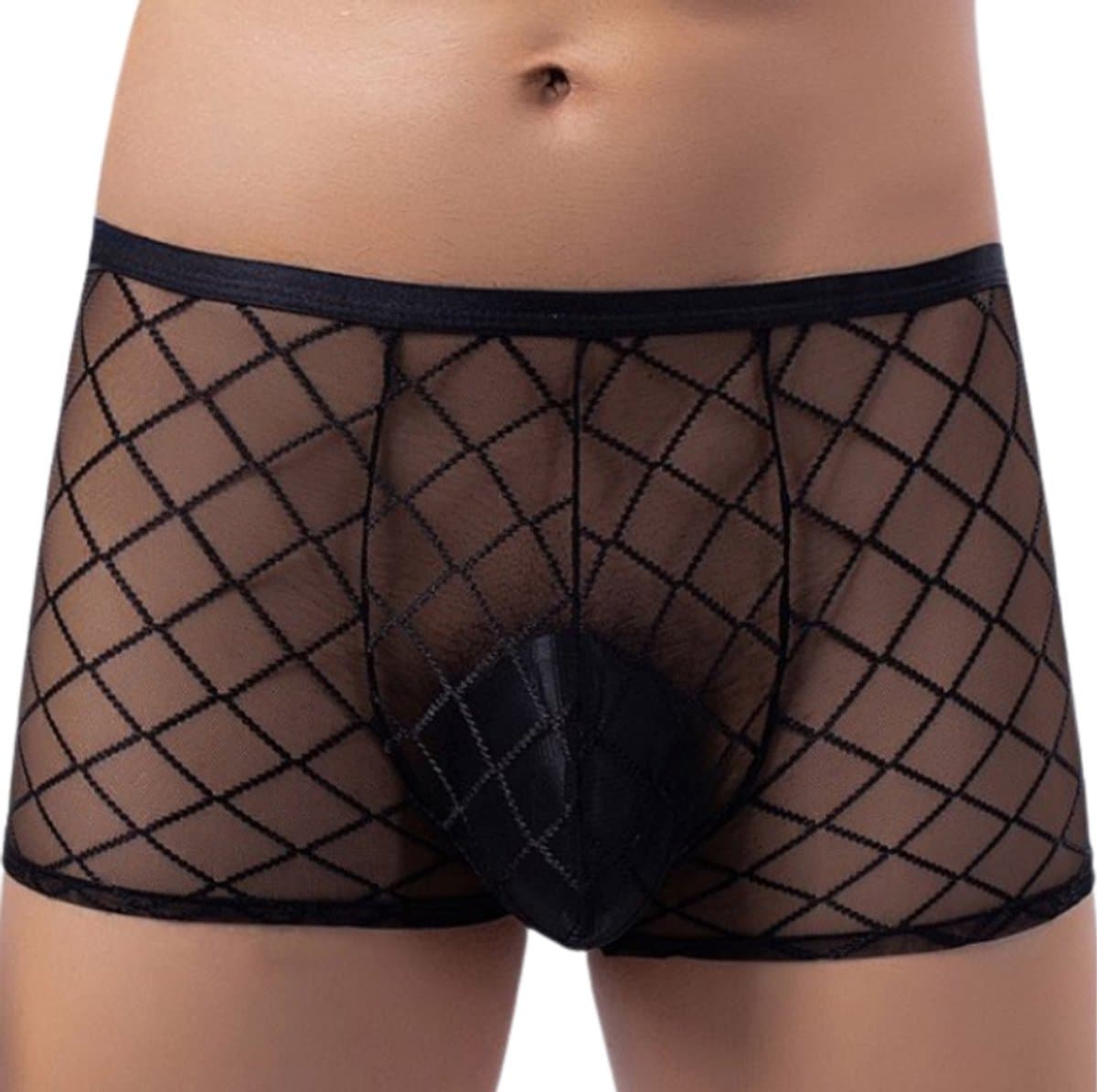 LekkerStout Boxershorts - Doorschijnend - Zwart - Sexy Herenondergoed | M | ( LS149 ) — afbeelding 1