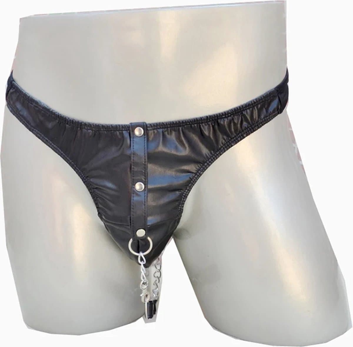 String-Latex-Heren-Sexy-Goedkoop-Ketting-Drukkers-Erotisch-Gay-Homo-Spannend-Zwart — afbeelding 1