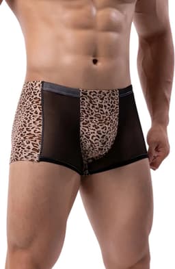 LekkerStout Luipaard Boxershort - Mesh - Bruin - Sexy Herenlingerie | M | ( LS271 ) — thumbnail 2