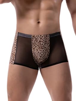 LekkerStout Luipaard Boxershort - Mesh - Bruin - Sexy Herenlingerie | M | ( LS271 ) — thumbnail 3