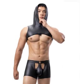 PU Lederen lingerie set heren - Porno - Top en Boxershort - Erotische kleding — thumbnail 6