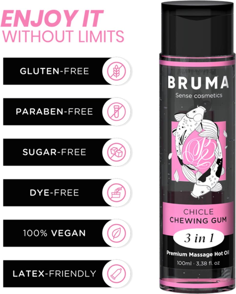 BRUMA - PREMIUM MASSAGE HOT OIL CHEWING GUM 3 IN 1 - 100 ML | EROTIC MASSAGE — afbeelding 1