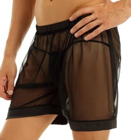 Zwarte transparante heren short - Boxershort - Erotisch broekje - Outfit - Club — thumbnail 4