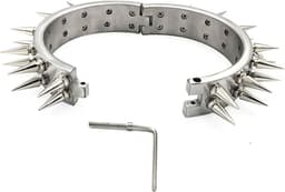Heavy BDSM Spike halsband - RVS - Choker - Fetisj - SM - Slave - Man — thumbnail 3