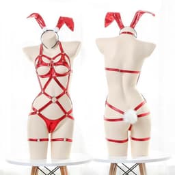 Bunny lingerie set - rood - onweerstaanbaar - sexy - one size fits all! — thumbnail 2