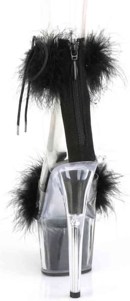 Pleaser - ADORE-724F Sandaal met enkelband, Paaldans schoenen - Paaldans schoenen - 44 Shoes - Zwart/Transparant — thumbnail 4