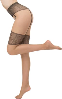 Giulia - Intimo Noir 20den Sheer Panty met open kruis - Beige - Small — thumbnail 2