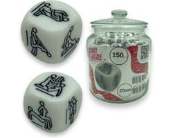 Dobbelsteen Wit Met Erotische Standjes Mega Pot 150 Stuks
