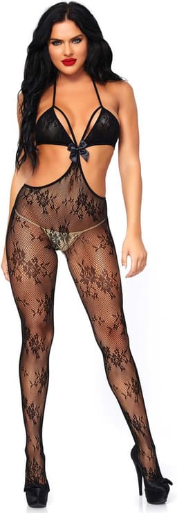 Lace cut out bodystocking — thumbnail 4