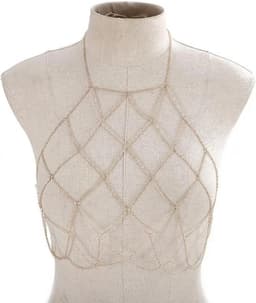 Festival bodychain ketting - Borst - Transparant - Sexy ketting topje - Erotische accessoires - Feest - Rave — thumbnail 4