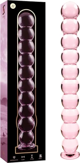 NEBULA SERIES BY IBIZA - MODEL 22 DILDO BOROSILICATE GLASS 21.5 X 2.5 CM PINK | ANALE KRALEN | ANAL PLUG | BUT PLUG | SEX TOYS — thumbnail 1
