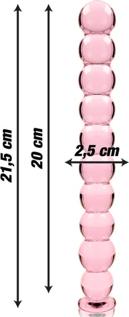 NEBULA SERIES BY IBIZA - MODEL 22 DILDO BOROSILICATE GLASS 21.5 X 2.5 CM PINK | ANALE KRALEN | ANAL PLUG | BUT PLUG | SEX TOYS — thumbnail 3