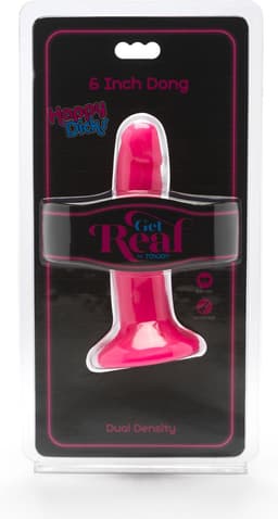 Get Real – Dual Density Dildo met Zuignap met Aders in Stijlvol Opvallend Ontwerp Verharde Kern - 15 cm – Roze — thumbnail 3