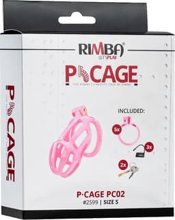 Rimba Toys - P-Cage PC02 - Kunststof Kuisheidskooi - Peniskooi - Chastity - Roze - Verkrijgbaar in 3 maten — thumbnail 2