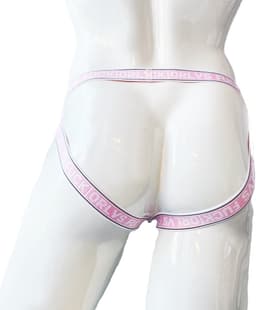 BamBella® - Sexy Bondage Lingerie Heren L/XL - Roze mannen ondergoed open kruis slip — thumbnail 6